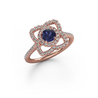 Engagement ring Cleopatra 585 rose gold sapphire 5 mm
