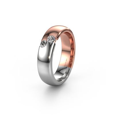 Wedding ring WH1003L26C 585 rose gold lab grown diamond ±0.24x0.09in