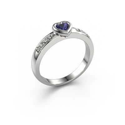 Engagement ring Lieke Heart 585 white gold sapphire 4 mm