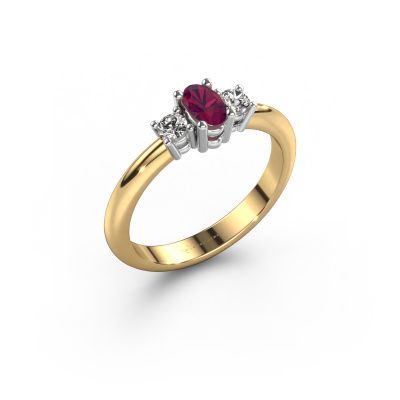 Verlobungsring Karie 585 Gold Rhodolit 5x3 mm