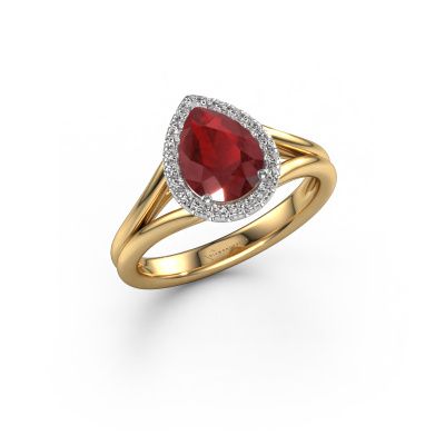 Verlobungsring Verla pear 1 585 Gold Rubin 8x6 mm