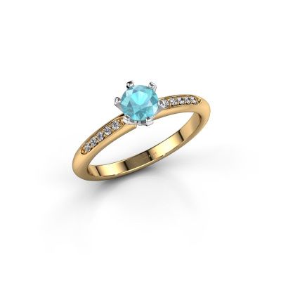 Engagement ring Tiffy 2 585 gold blue topaz 4.7 mm