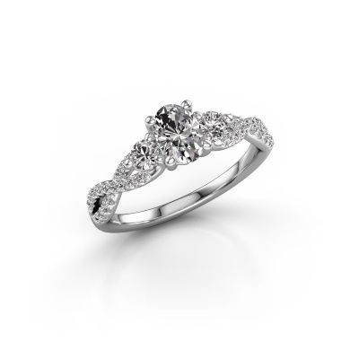 Verlovingsring Marilou OVL 950 platina diamant 0.96 crt