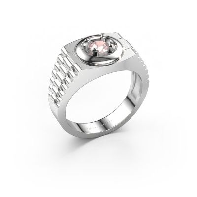 Men's ring Edward 585 white gold morganite champagne 4.7 mm