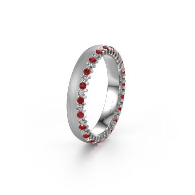 Wedding ring WH2138L24B 950 platinum ruby ±0.16x0.08 in