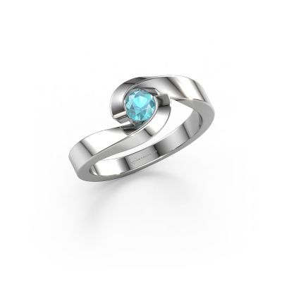 Ring Sheryl 950 platinum blue topaz 4 mm