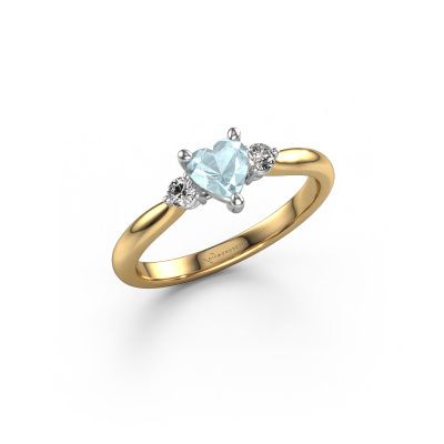 Verlovingsring Lieselot HRT 585 goud aquamarijn 5 mm