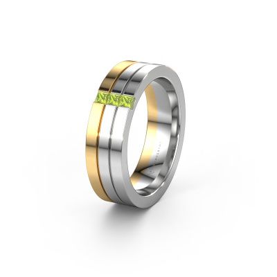 Wedding ring WH0428L16BP 585 white gold peridot ±6x2 mm