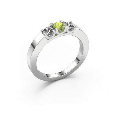 Ring Selina 1 585 white gold peridot 3.7 mm