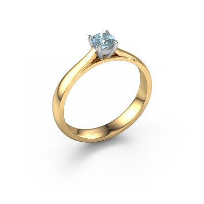 Engagement ring Sam 585 gold blue lab grown diamond 4.2 mm