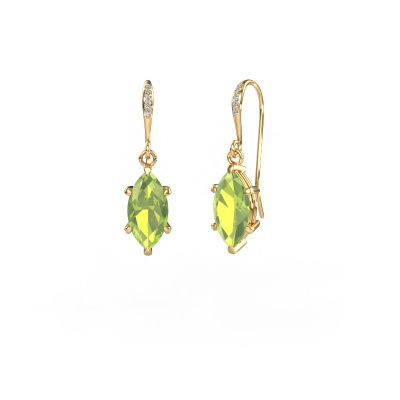 Drop earrings Laurie MRQ 2 585 gold peridot 10x5 mm