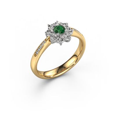 Engagement ring Carolyn 2 585 gold emerald 3.4 mm