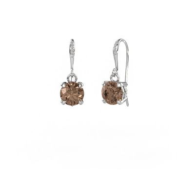 Pendants d'oreilles Laurie RND 2 950 platine diamant brun 1.43 crt