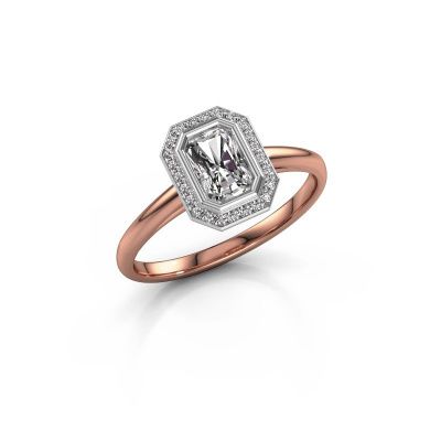 Verlovingsring Noud 1 RAD 585 rosé goud diamant 0.77 crt