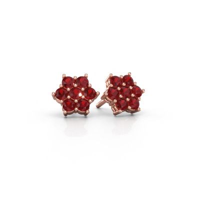 Stud earrings Bonita 585 rose gold ruby 2.4 mm