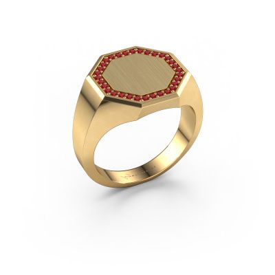Men's ring Floris Octa 3 585 gold ruby 1.2 mm