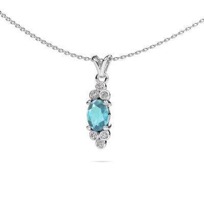 Anhänger Lucy 2 585 Weißgold Blau Topas 7x5 mm