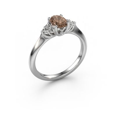 Engagement ring Felipa OVL 585 white gold brown diamond 0.833 crt