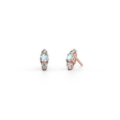 Earrings Amie 585 rose gold aquamarine 4 mm