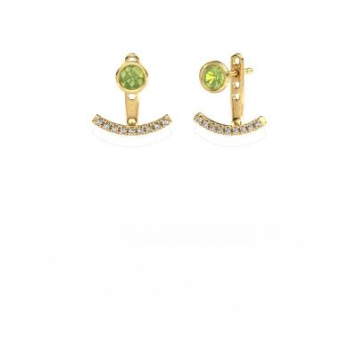 Boucles d'oreilles Rosetta 585 or jaune péridot 4 mm