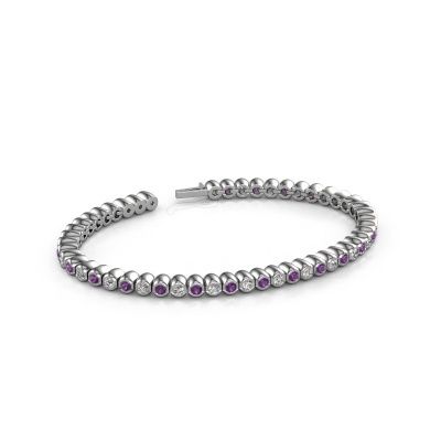 Bracelet tennis Bianca 2.4 mm 585 or blanc améthyste 2.4 mm