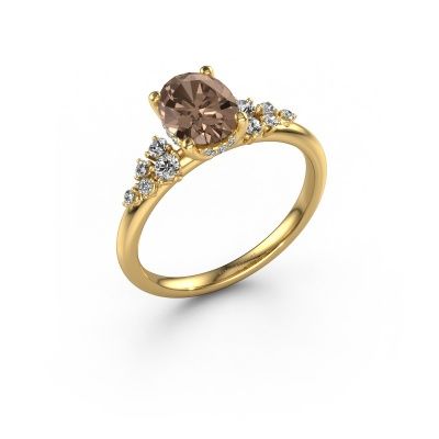 Verlovingsring Emma OVL 585 goud bruine diamant 1.349 crt