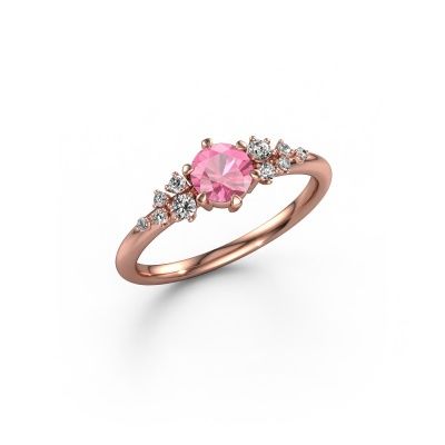 Verlobungsring Royce RND 585 Roségold Pink Saphir 5 mm