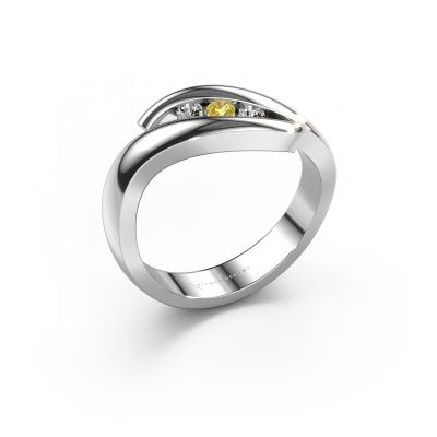 Ring Ilene 585 Weißgold Gelb Saphir 2.4 mm