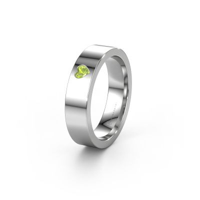 Wedding ring WH0101L15BPHRT 585 white gold peridot ±0.20x0.08 in