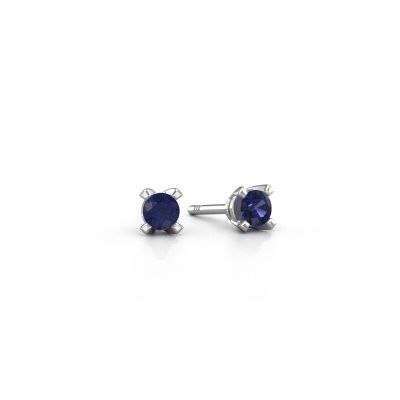 Clous d'oreilles Isa 950 platine saphir 5 mm