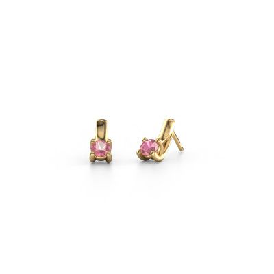 Earrings Mia 1 585 gold tourmaline pink 4.2 mm