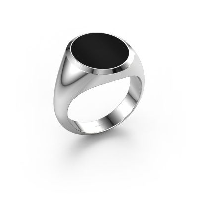 Zegelring Herman 5 585 witgoud onyx 15x13 mm