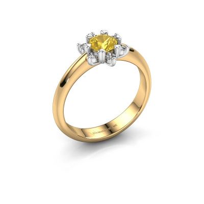 Ring Liesbeth 585 goud gele saffier 5 mm