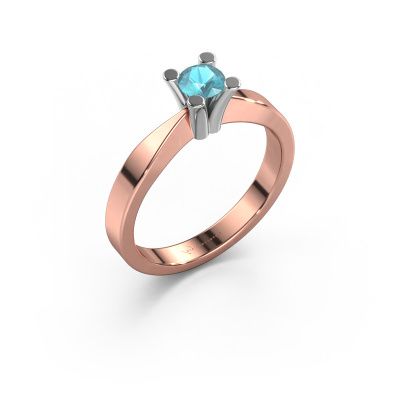 Engagement ring Ichelle 1 585 rose gold blue topaz 4.2 mm