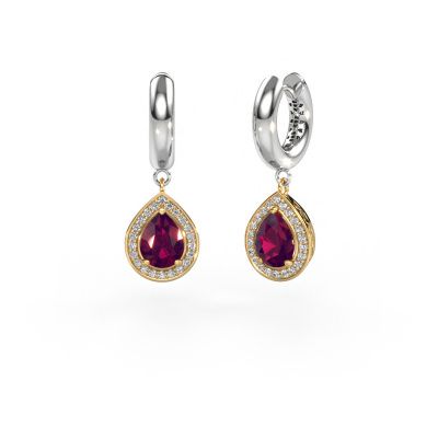 Drop earrings Barbar 1 585 gold rhodolite 7x5 mm