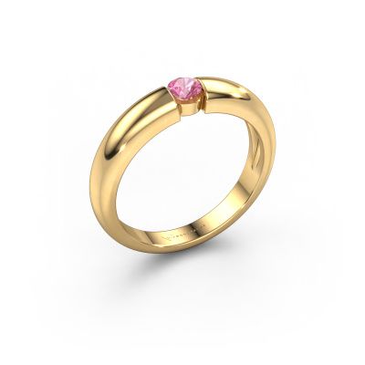 Engagement ring Amelia 585 gold pink sapphire 3.4 mm