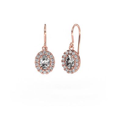 Pendants d'oreilles Jorinda 1 585 or rose zircone 7x5 mm