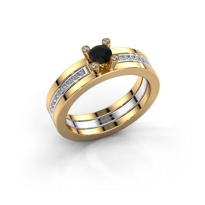 Ring Alisha 585 goud zwarte diamant 0.41 crt