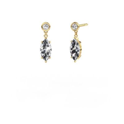 Pendants d'oreilles Lacey MRQ 585 or jaune diamant 3.30 crt