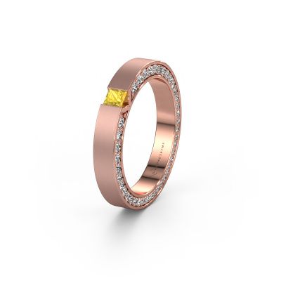 Wedding ring WH2140L14B 585 rose gold yellow sapphire ±0.14x0.08 in