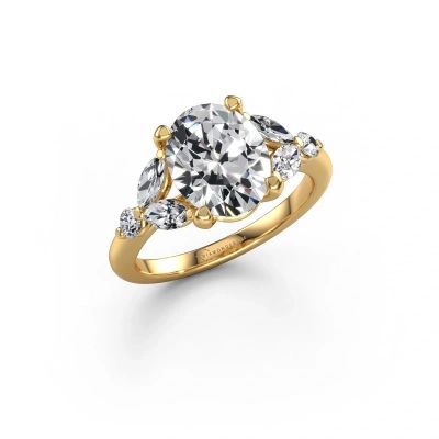 Engagement ring Megan OVL 585 gold lab grown diamond 3.38 crt