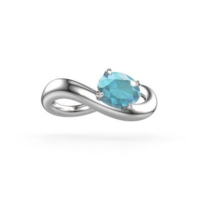 Verlobungsring Chloe OVL 585 Weißgold Blau Topas 7,5x5,5 mm