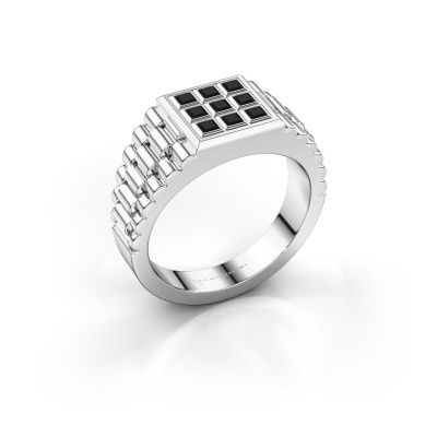 Heren ring Chavez 925 zilver zwarte diamant 0.63 crt