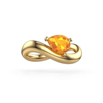 Bague de fiançailles Chloe PER 585 or jaune citrine 8x6 mm
