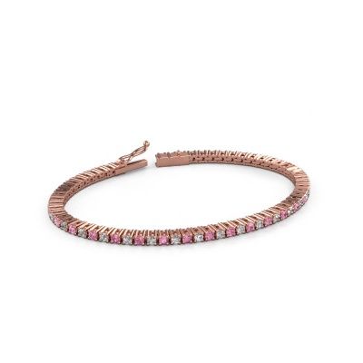 Tennis bracelet Karin 2.4 mm 585 rose gold pink sapphire 2.4 mm