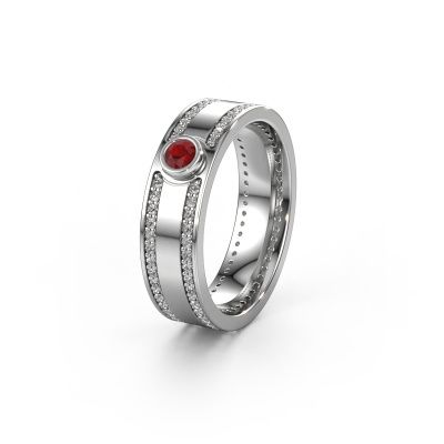 Wedding ring WH2044P 585 white gold ruby ±6x2 mm