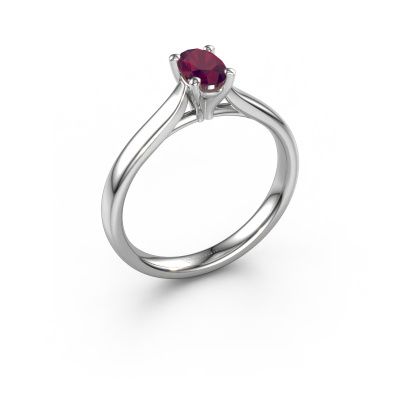 Engagement ring Mignon ovl 1 950 platinum rhodolite 8x6 mm