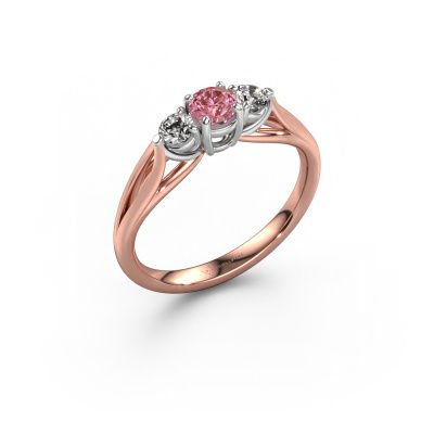 Engagement ring Amie RND 585 rose gold pink lab grown diamond 4.2 mm