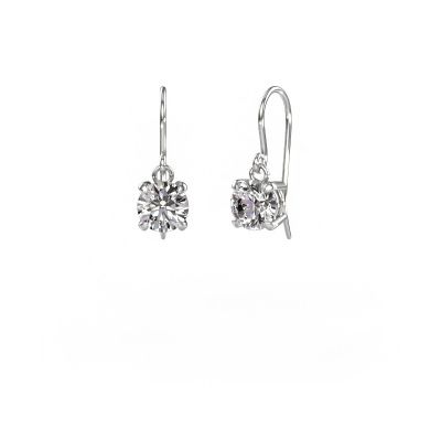 Pendants d'oreilles Laurie RND 1 585 or blanc diamant synthétique 1.60 crt