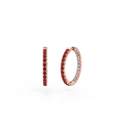 Créoles Miki 20mm 585 or rose rubis 2 mm